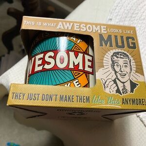 TRIXIE & MILO "This is What Awesome Looks Like" VTG STYLE mug NEW IN BOX